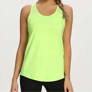 🛍️ GAP FIT Fluorescent Yellow Workout Tank Top w. Mesh - Size M